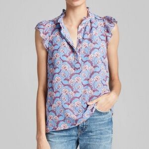 A.L.C. Foley High-Neck Floral Silk Top Size 8